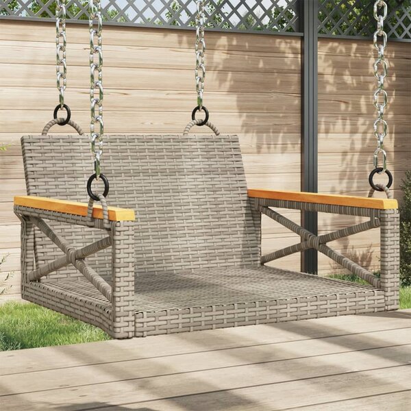 Szürke polyrattan hintapad 63 x 62 x 40 cm
