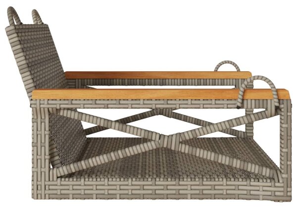 Szürke polyrattan hintapad 63 x 62 x 40 cm