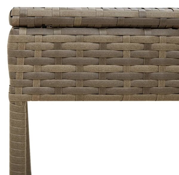 Szürke polyrattan napozóágy tetővel és asztallal