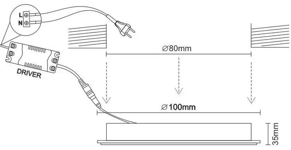 LED PANEL 7,5W/SMD/4000K/ FEKETE