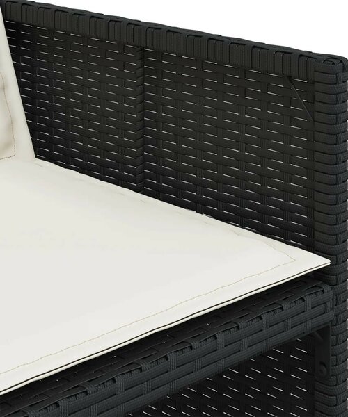 VidaXL 13 részes fekete polyrattan kerti ülőgarnitúra párnákkal