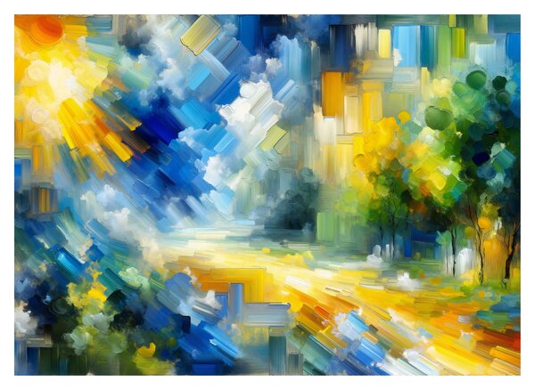 Üveg kép - Absztrakt napos nap (70x50 cm)