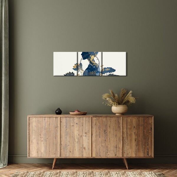 Kép - Márvány női profil (órával) (90x30 cm)