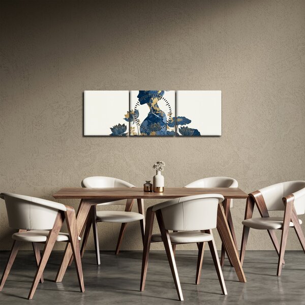 Kép - Márvány női profil (órával) (90x30 cm)