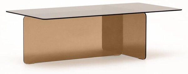 Barna üveg dohányzóasztal 60x120 cm Zaren – Kave Home