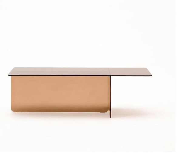 Barna üveg dohányzóasztal 60x120 cm Zaren – Kave Home
