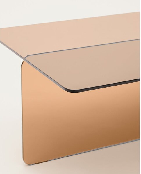 Barna üveg dohányzóasztal 60x120 cm Zaren – Kave Home
