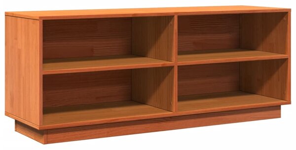 Viaszbarna tömör fenyőfa cipőszekrény 110 x 34 x 45 cm