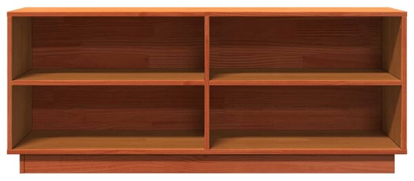 Viaszbarna tömör fenyőfa cipőszekrény 110 x 34 x 45 cm