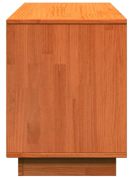 Viaszbarna tömör fenyőfa cipőszekrény 110 x 34 x 45 cm