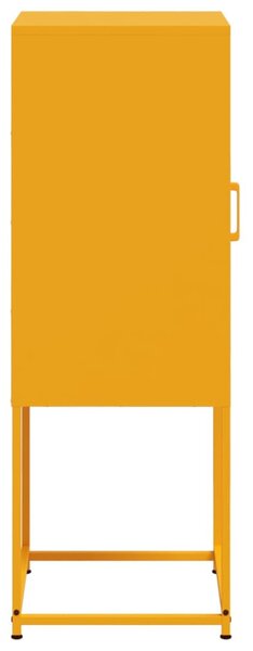 Mustársárga acél magasszekrény 36 x 39 x 107 cm