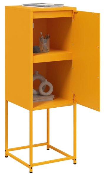Mustársárga acél magasszekrény 36 x 39 x 107 cm