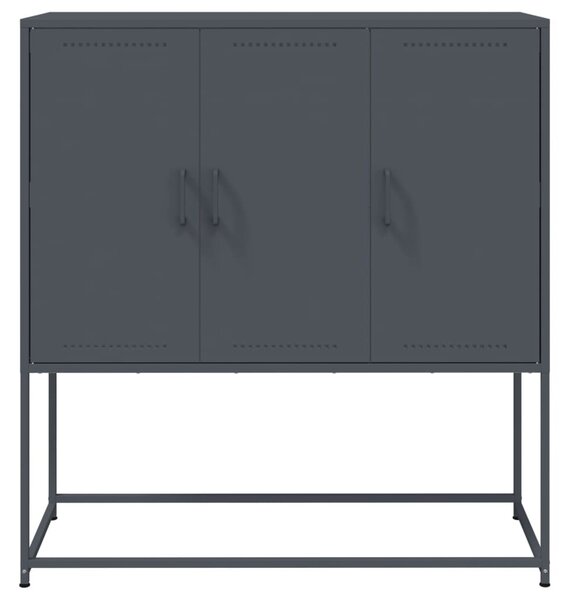 Antracitszürke acél magasszekrény 100,5 x 39 x 107 cm