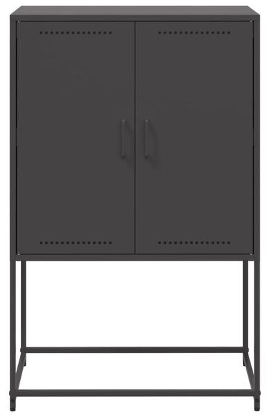 Fekete acél magasszekrény 68,5 x 38,5 x 107 cm