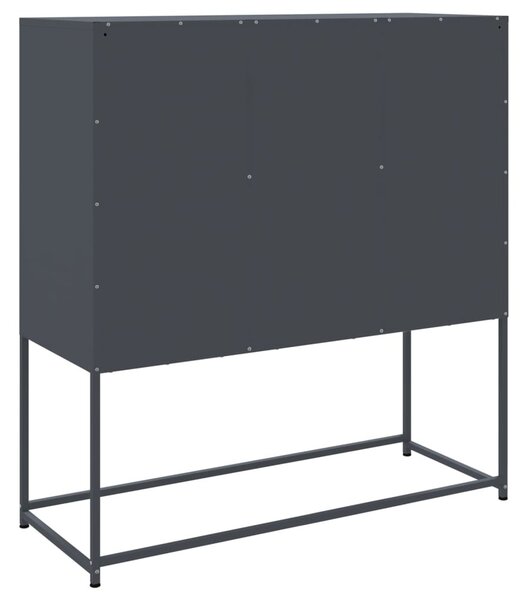 Antracitszürke acél magasszekrény 100,5 x 39 x 107 cm