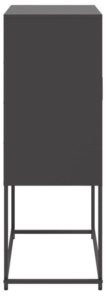 Fekete acél magasszekrény 68,5 x 38,5 x 107 cm