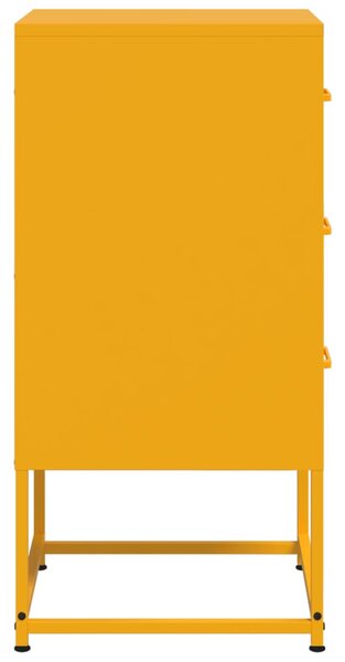 Mustársárga acél éjjeliszekrény 36 x 39 x 78 cm