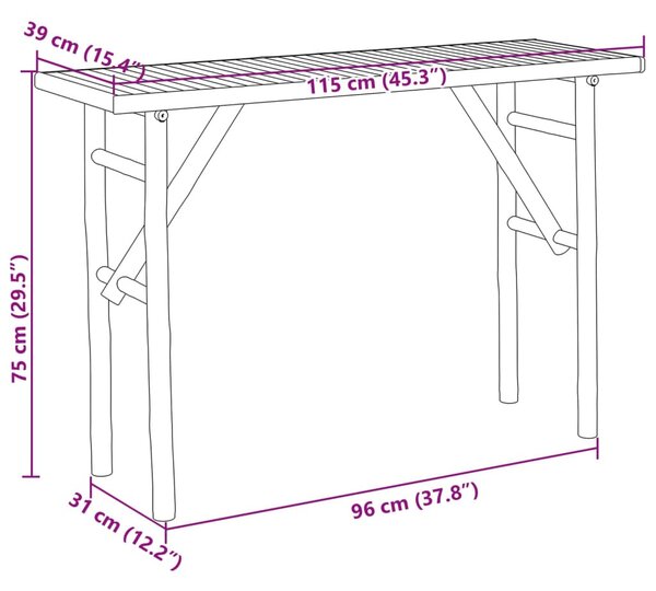 Bambusz konzolasztal 115 x 39 x 75 cm