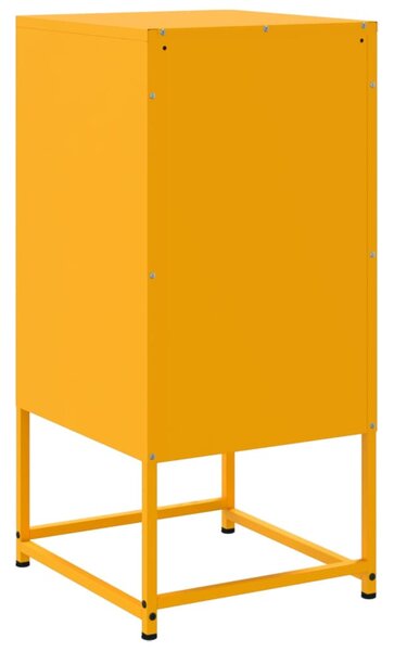 Mustársárga acél éjjeliszekrény 36 x 39 x 78 cm