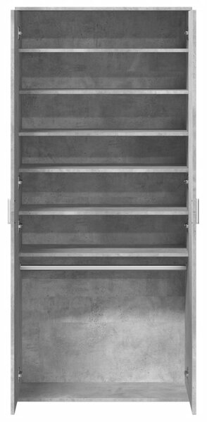 Betonszürke szerelt fa cipősszekrény 80 x 39 x 178 cm