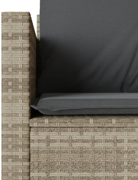 3 részes világosszürke polyrattan bisztrógarnitúra párnákkal