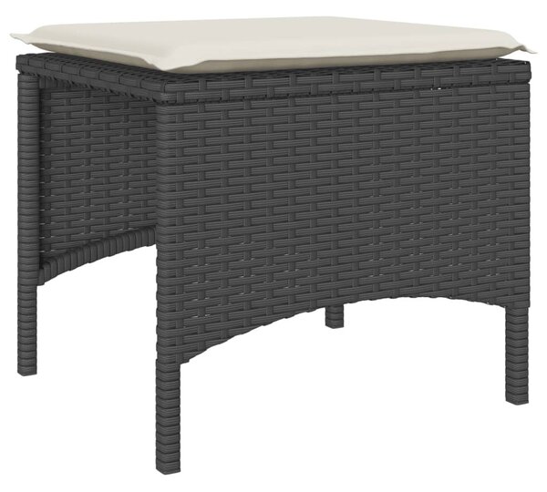 2 személyes fekete polyrattan kerti kanapé asztallal/székkel