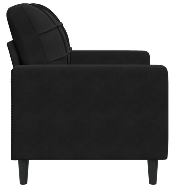 Fekete bársony kanapéfotel 60 cm