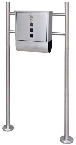 Rozsdamentes acél postaláda állványon