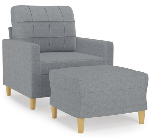 VidaXL világosszürke szövet kanapéfotel lábtartóval 60 cm
