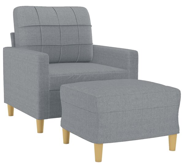 VidaXL világosszürke szövet kanapéfotel lábtartóval 60 cm