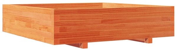 Viaszbarna tömör fenyőfa kerti virágláda 100 x 100 x 26,5 cm