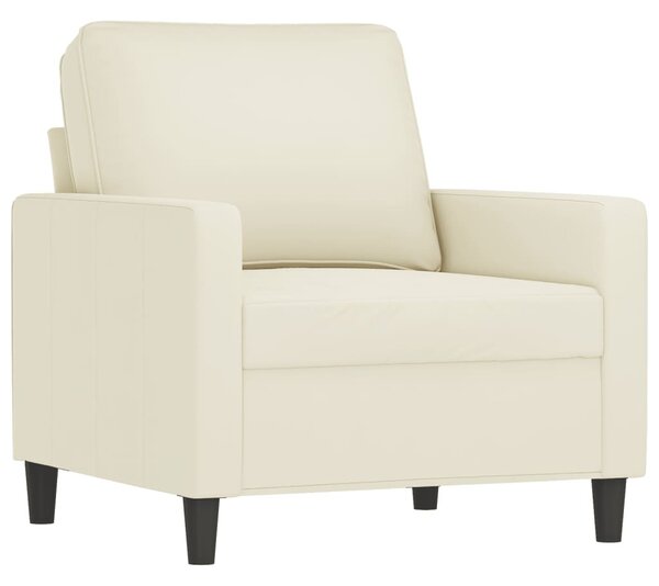 VidaXL krémszínű bársony kanapéfotel lábtartóval 60 cm