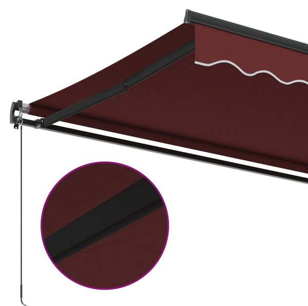 Burgundi vörös kézzel kihúzható napellenző 500 x 300 cm