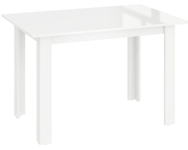 HOMCOM Kihúzható asztal 4-6 fő részére összecsukható panelekkel, 120-160x80x78 cm, fényes fehér