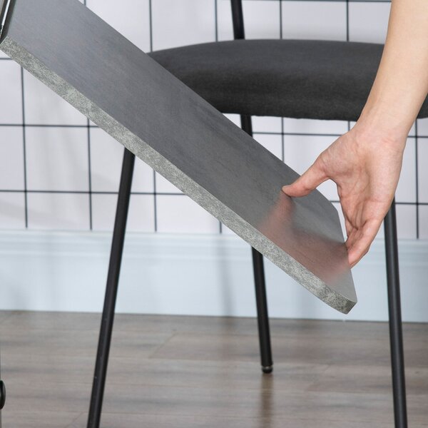 HOMCOM Összecsukható asztal 2 fiókkal és szekrénnyel, 6 kerékkel és fékkel, 120x60x76,5 cm, fa és kőszürke