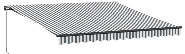 Antracitszürke és fehér kézzel kihúzható napellenző 400x350 cm