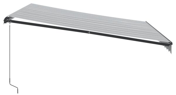 Antracitszürke és fehér kézzel kihúzható napellenző 400x350 cm