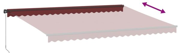 Burgundi vörös kézzel kihúzható napellenző 500 x 300 cm