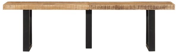 Tömör nyers mangófa és acél pad 160 cm