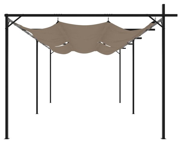 Tópszínű pergola behúzható tetővel 589 x 292 x 230 cm