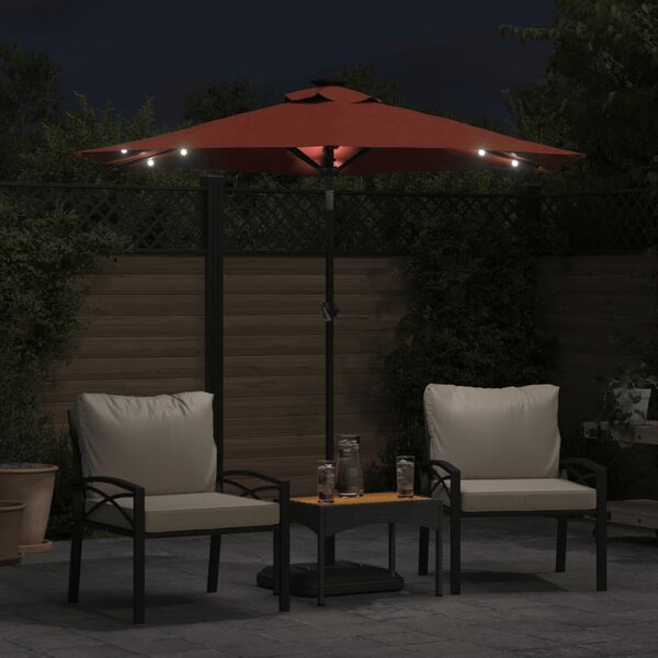 Terrakotta kerti napernyő LED-del és acél rúddal 225x225x212 cm