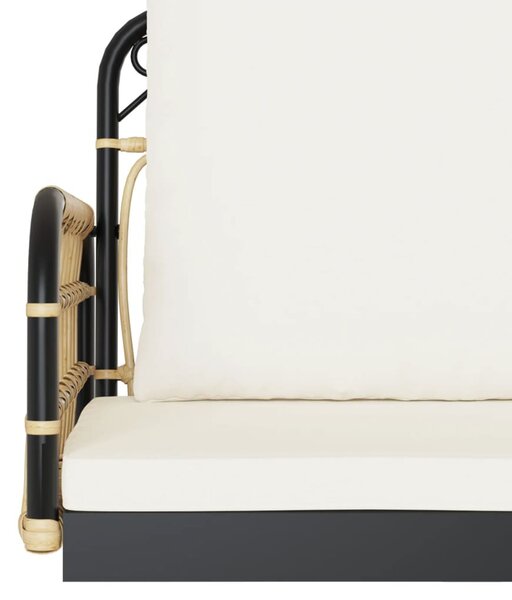 Polirattan és acél hintapad párnákkal 105 x 58 x 38 cm