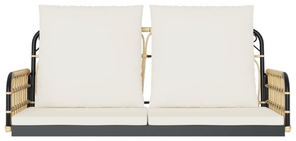 Polirattan és acél hintapad párnákkal 105 x 58 x 38 cm