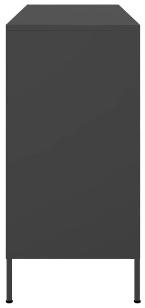 Fekete acél tálalószekrény 100,5 x 39 x 79 cm