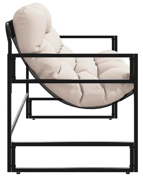 Tópszínű acél kerti pad párnával 113 cm