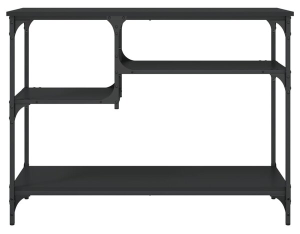 Fekete tálalóasztal polcokkal 100 x 35 x 75 cm