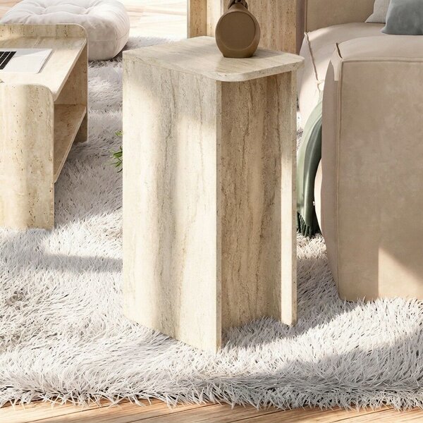 Hanah Home Side Table Travertine Amon - Travertine