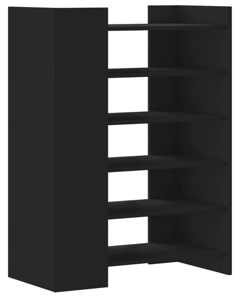 Fekete szerelt fa cipőszekrény 74,5 x 37,5 x 100 cm