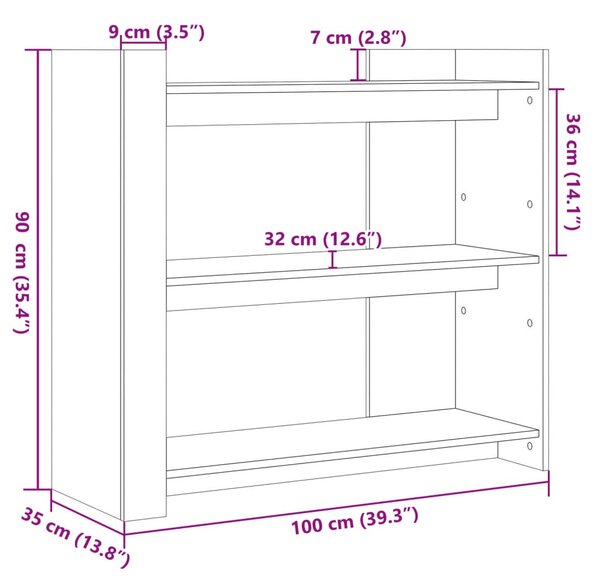 Barna tölgyszínű szerelt fa tálalóasztal 100x35x90 cm