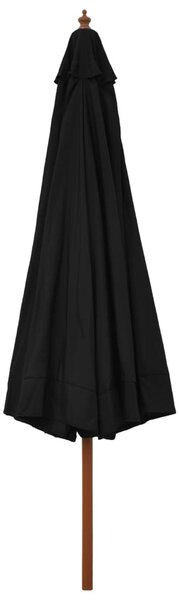 Fekete kültéri napernyő farúddal 330 cm